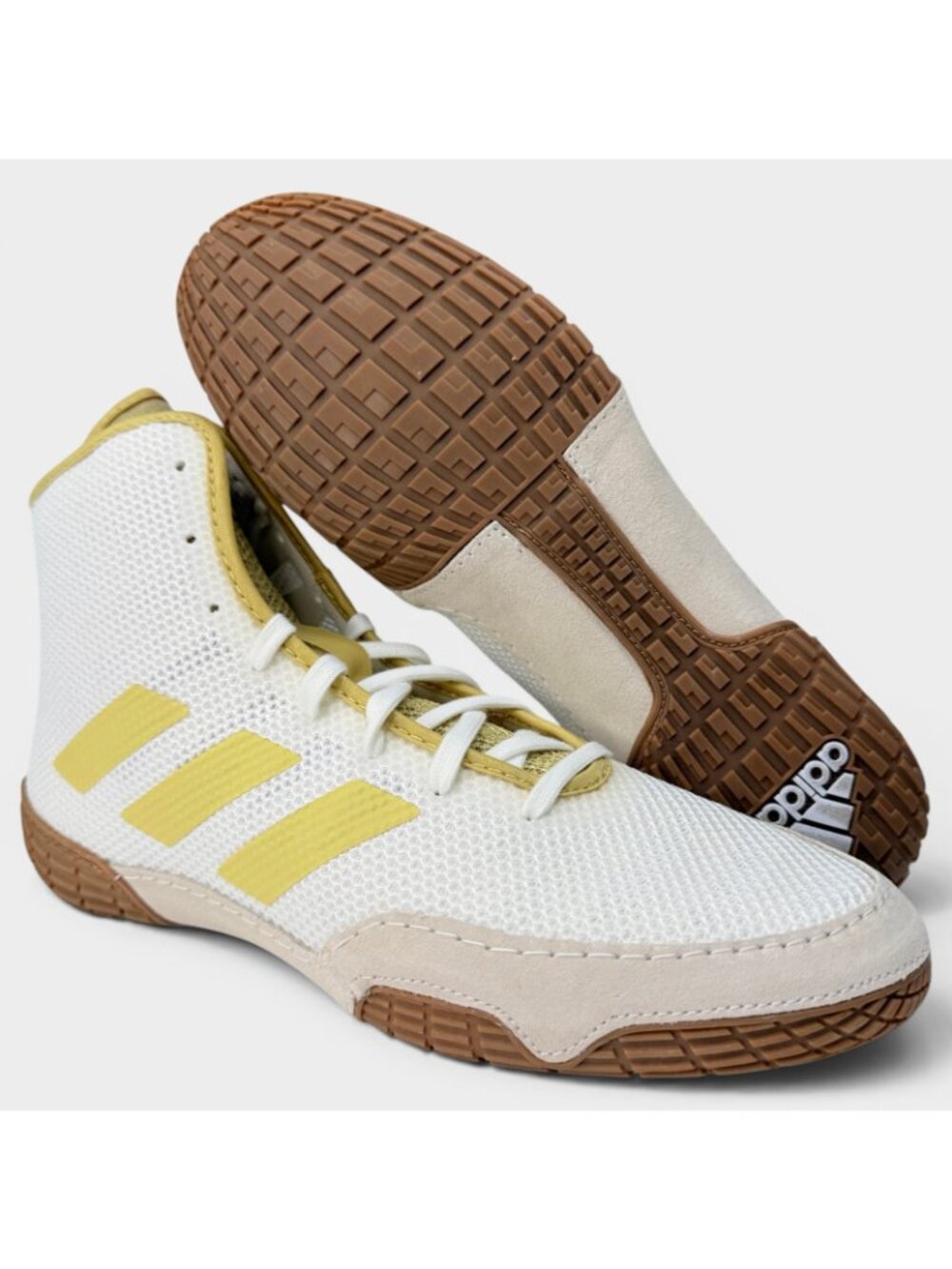 adidas Tech Fall 2.0 Wrestling Shoes White Gold Mens 10 FZ5389 - Picture 8 of 14